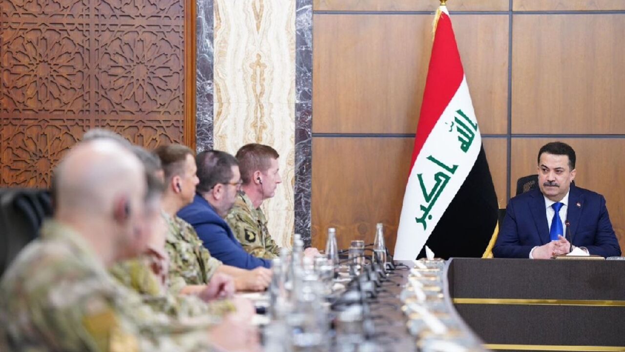 Iraqi Prime Minister Mohamed Shia al-Sudani met in Baghdad with top-ranking officials of Washington's international coalition against the Islamic State (IS) group Iraqi Prime Minister Mohamed Shia al-Sudani met in Baghdad with top-ranking officials of Washington's international coalition against the Islamic State (IS) group