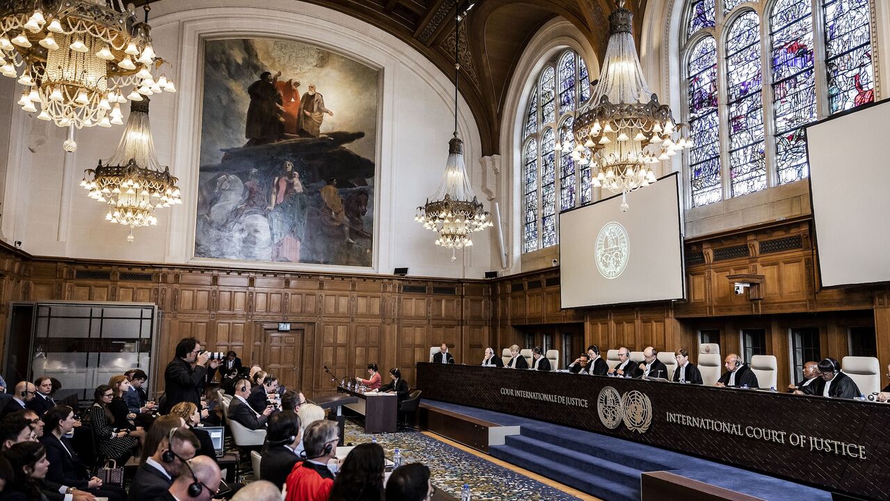 A general view of the International Court of Justice during a public hearing, The Hague, June 6, 2023.