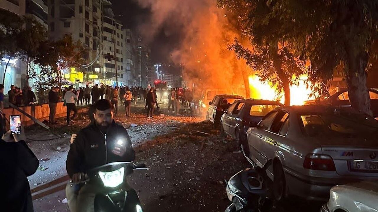 An image of the aftermath of the explosion in southern Beirut on Jan. 2, 2023.