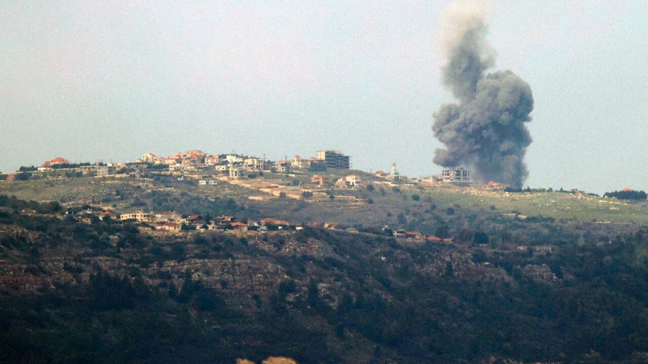 Smoke billowing over the Lebanese village of Markaba, near the Israeli border, following reported strikes Smoke billowing over the Lebanese village of Markaba, near the Israeli border, following reported strikes