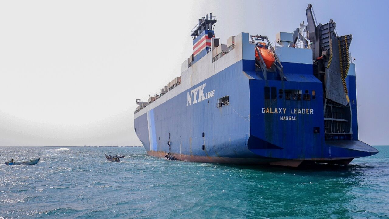 Huthi fighters seized the Galaxy Leader cargo ship last year, one of several attacks on Red Sea shipping Huthi fighters seized the Galaxy Leader cargo ship last year, one of several attacks on Red Sea shipping