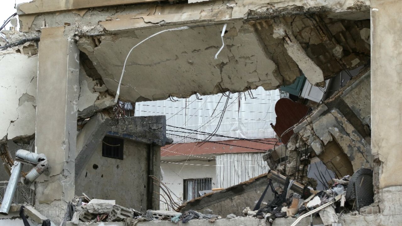 A strike ripped through this building in the southern Lebanese city of Nabatieh overnight A strike ripped through this building in the southern Lebanese city of Nabatieh overnight