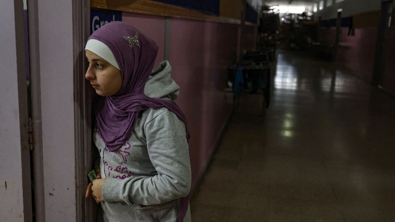 Lebanese who fled the south have taken shelter at a school in Tyre