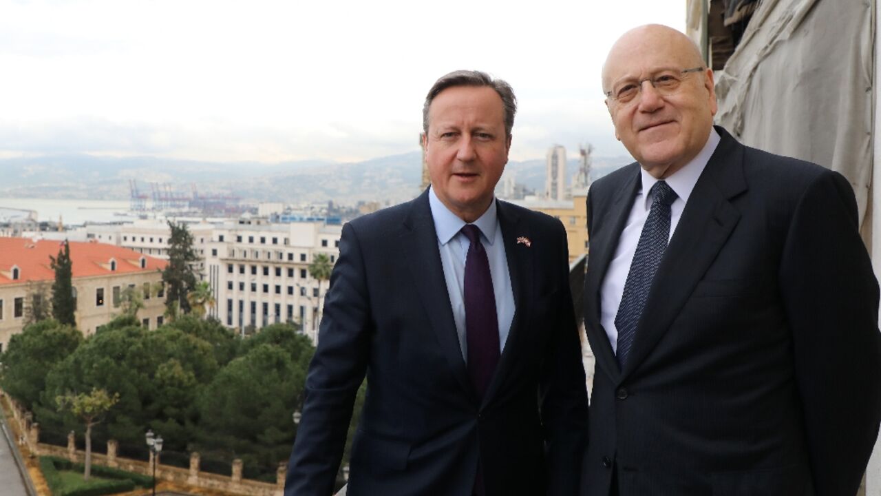 British foreign minister David Cameron met Lebanese prime minister Najib Mikati, the latest in a succession of visits by Western ministers to Beirut amid concern that the Gaza war could spark a wider conflict British foreign minister David Cameron met Lebanese prime minister Najib Mikati, the latest in a succession of visits by Western ministers to Beirut amid concern that the Gaza war could spark a wider conflict