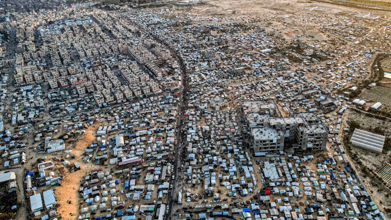 The hundreds of thousands of Palestinians who have poured into Rafah from other parts of war-torn Gaza have created a vast makeshift encampment stretching along the Egyptian border