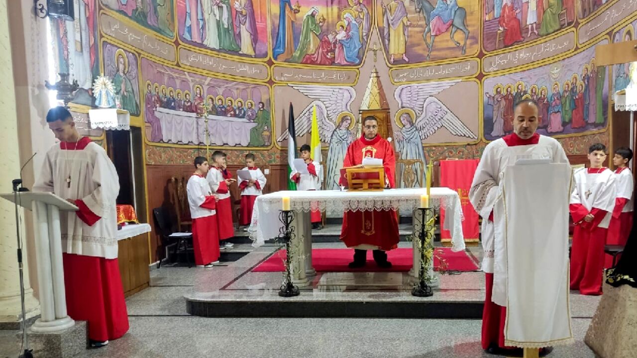 'Our celebration of Palm Sunday is an opportunity for hope,' said a young man speaking from the pulpit