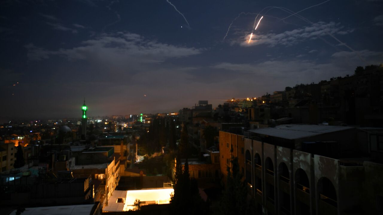 Syrian air defense batteries responding to what the Syrian state media said were Israeli missiles targeting Damascus, Jan. 21, 2019.