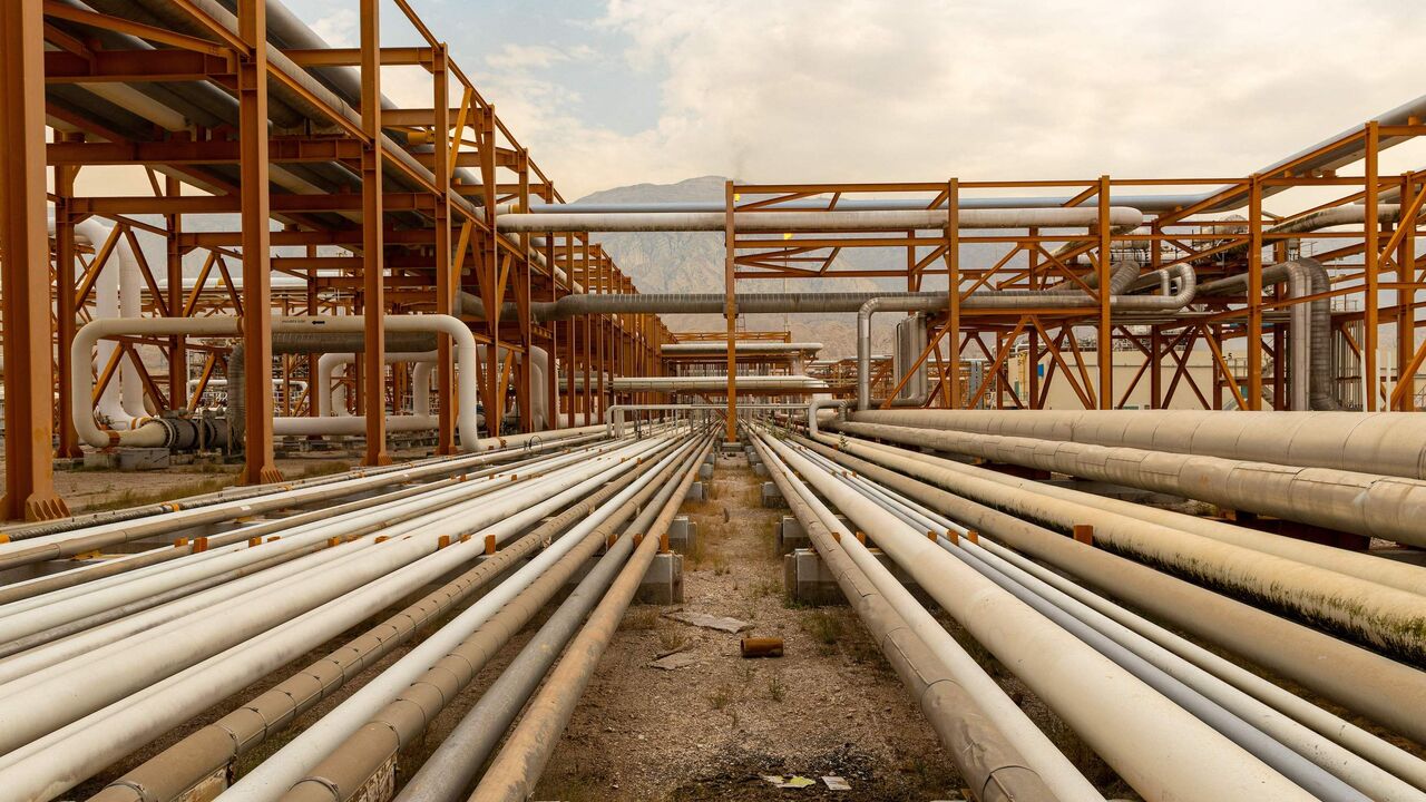 A view of refinery No. 2 (Phases 2, 3) of the South Pars Gas-Condensate field in Asalouyeh Seaport, north of the Persian Gulf in Iran.