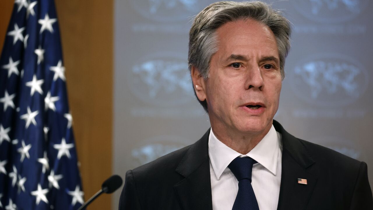 US Secretary of State Antony Blinken holds a news conference at the State Department Harry S. Truman headquarters on March 13, 2024, in Washington, DC.