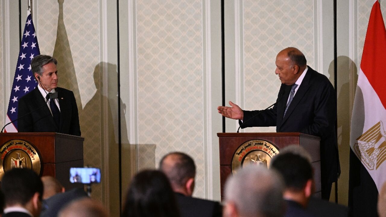 US Secretary of State Antony Blinken give a joint press conference with Egyptian Foreign Minister Sameh Shoukry