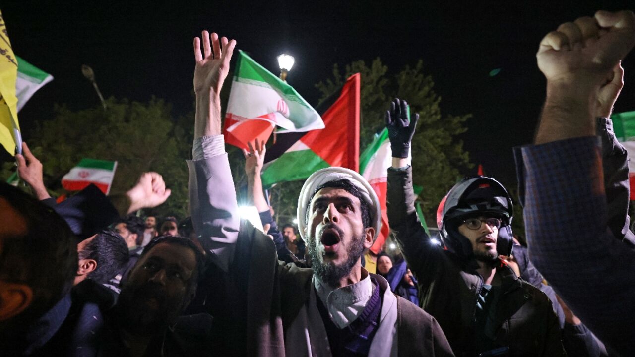 There were celebrations in Tehran after Iran launched a direct attack on Israel late on April 13 There were celebrations in Tehran after Iran launched a direct attack on Israel late on April 13