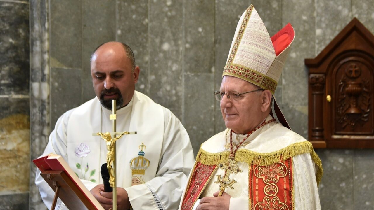 Around 300 faithful attended mass in the church of Um al-Mauna -- 'Our Lady of Perpetual Help'