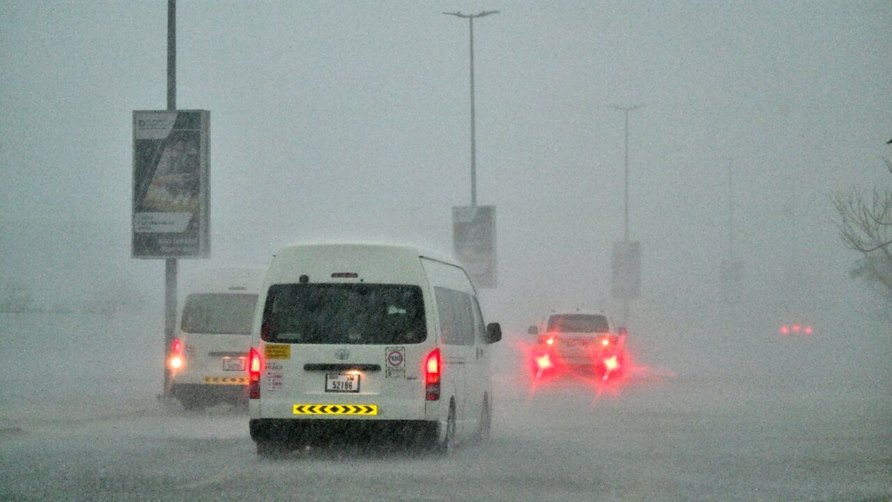 Dubai's roads were badly hit by the heavy downpours