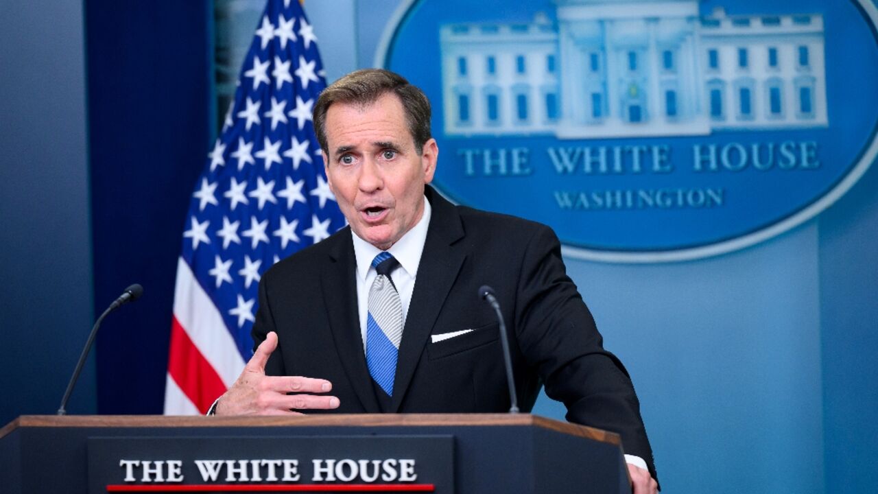 National Security Coucil spokesman John Kirby said the White House was not 'moving the stick'on how to define a major Israeli military offensive on Rafah, in Gaza National Security Coucil spokesman John Kirby said the White House was not 'moving the stick'on how to define a major Israeli military offensive on Rafah, in Gaza