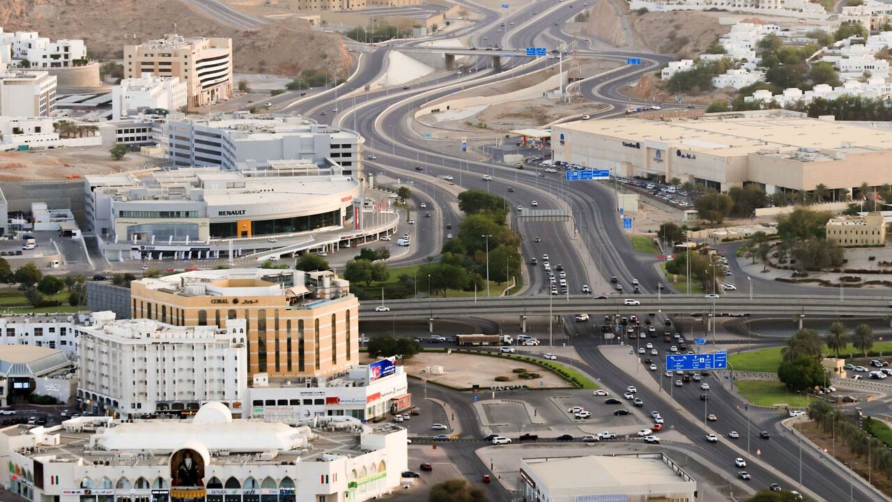 An aerial view shows the Central Business District (Ruwi) in the Omani capital Muscat on April 9, 2021. (Photo by Haitham AL-SHUKAIRI / AFP) (Photo by HAITHAM AL-SHUKAIRI/AFP via Getty Images)