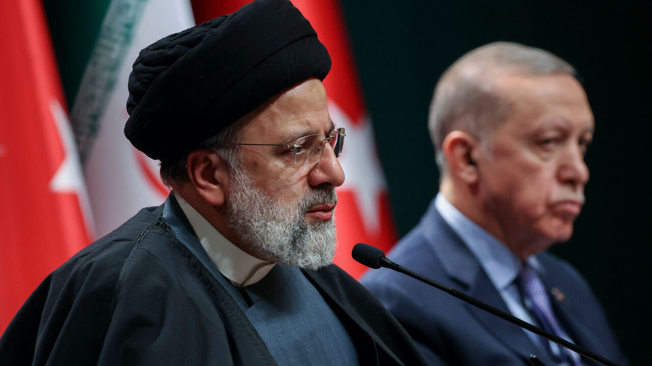 Turkey's President Recep Tayyip Erdogan (R) and Iran's President Ebrahim Raisi attend a joint press conference in Ankara, on Jan. 24, 2024. 