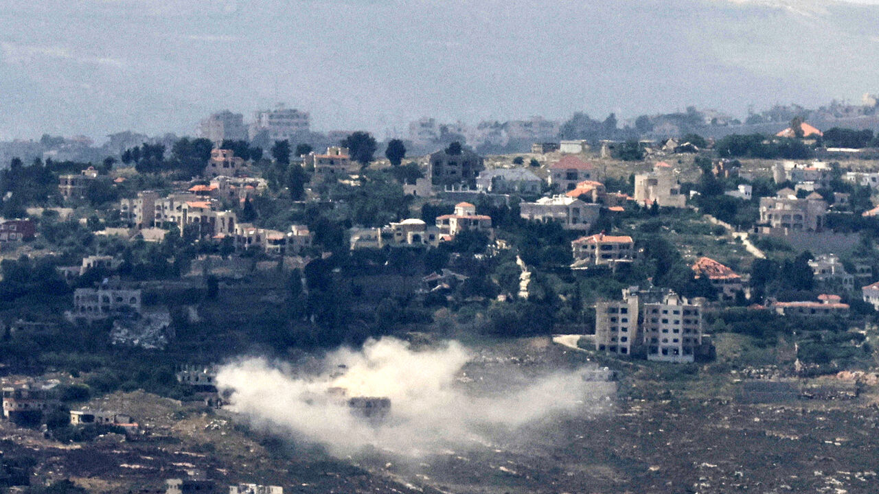 This picture taken from northern Israel shows smoke billowing during Israeli bombardment in southern Lebanon on May 25, 2024, amid ongoing cross-border clashes between Israeli troops and Hezbollah fighters. (Photo by Jalaa MAREY / AFP) (Photo by JALAA MAREY/AFP via Getty Images)