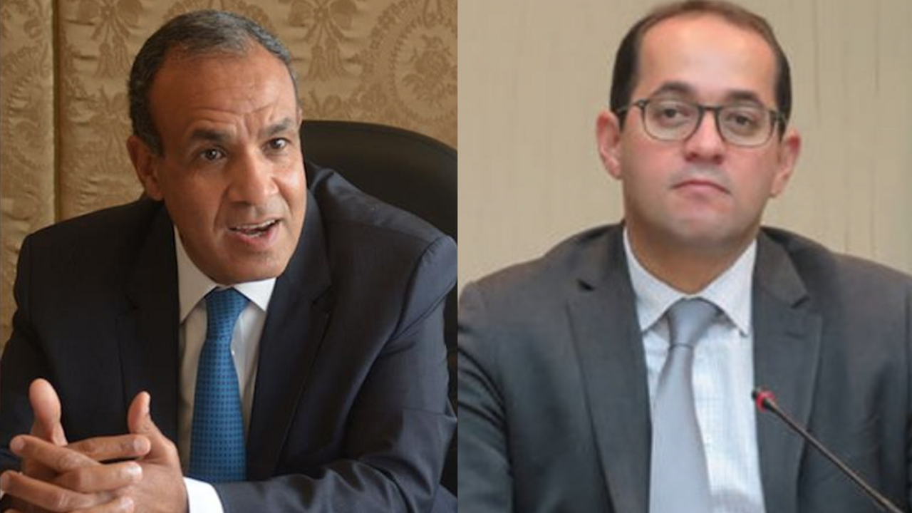 A composite image shows Egypt's new Foreign Minister Badr Abdel-Aty (L) and new Finance Minister Ahmed Kouchouk (R).