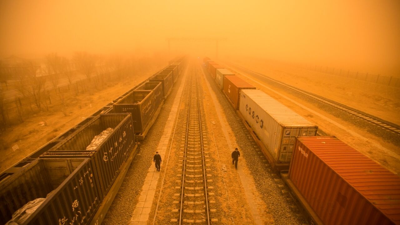 Dust shrouded parts of northern and northwestern China in an orange haze in March 2023 Dust shrouded parts of northern and northwestern China in an orange haze in March 2023