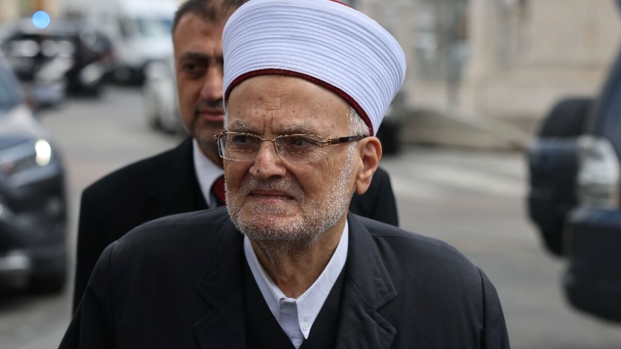 The former grand mufti of Jerusalem, Sheikh Ekrema Sabri, 85, arrives for questioning by Israeli police in May over a previous sermon he gave at the flashpoint Al-Aqsa Mosque The former grand mufti of Jerusalem, Sheikh Ekrema Sabri, 85, arrives for questioning by Israeli police in May over a previous sermon he gave at the flashpoint Al-Aqsa Mosque