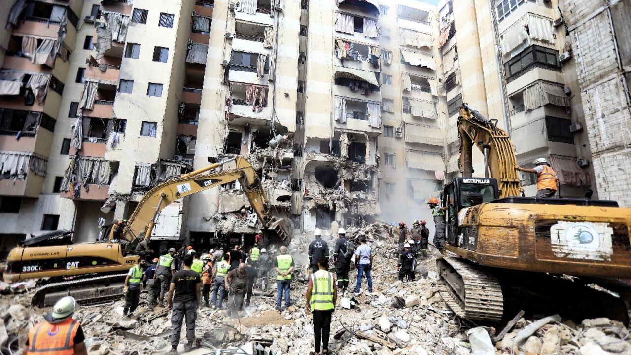 'A building was completely destroyed, and another saw its two lower floors damaged", said Ali al-Harakeh, an official from the municipality in south Beirut where the Israeli strike hit 'A building was completely destroyed, and another saw its two lower floors damaged", said Ali al-Harakeh, an official from the municipality in south Beirut where the Israeli strike hit