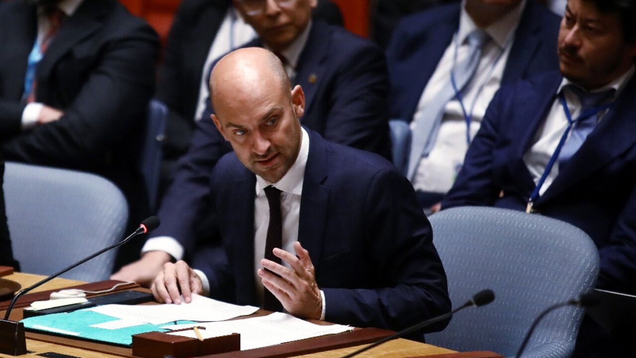 French Foreign Minister Jean-Noel Barrot addresses the UN Security Council