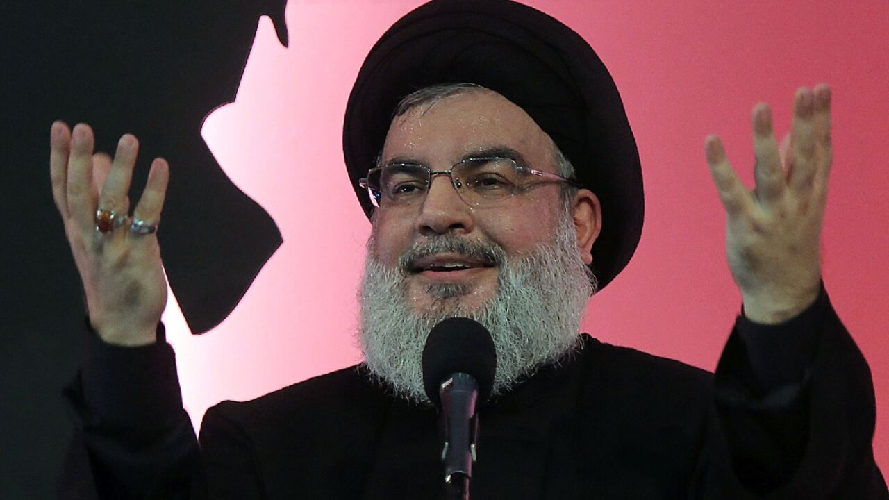 Hezbollah chief Hassan Nasrallah in Beirut's southern suburbs in 2016