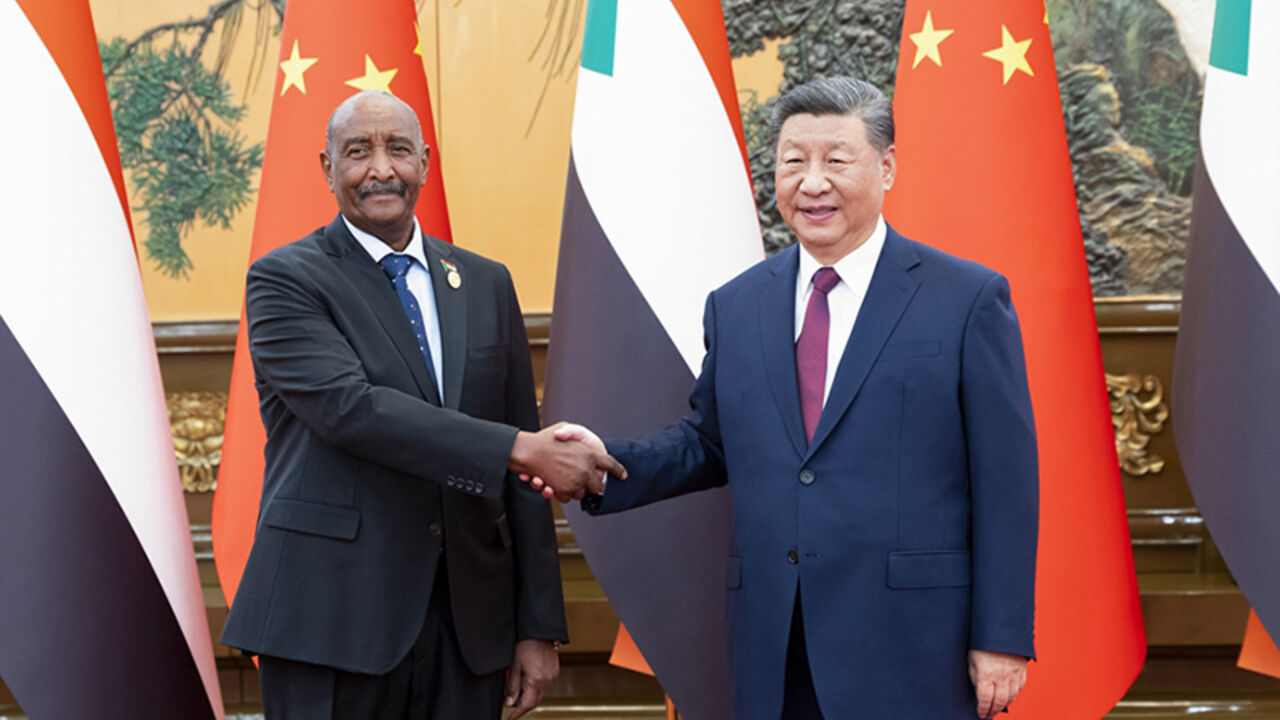 Chinese President Xi Jinping meets with Chairman of Sudan's Sovereignty Council Abdel Fattah Al-Burhan, who is in Beijing for the 2024 Summit of the Forum on China-Africa Cooperation (FOCAC), at the Great Hall of the People in Beijing, capital of China, Sept. 6, 2024.