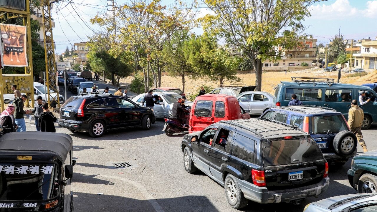 Traffic snarls the roads out of Baalbek as residents flee Lebanon's main eastern city following an Israeli evacuation warning Traffic snarls the roads out of Baalbek as residents flee Lebanon's main eastern city following an Israeli evacuation warning