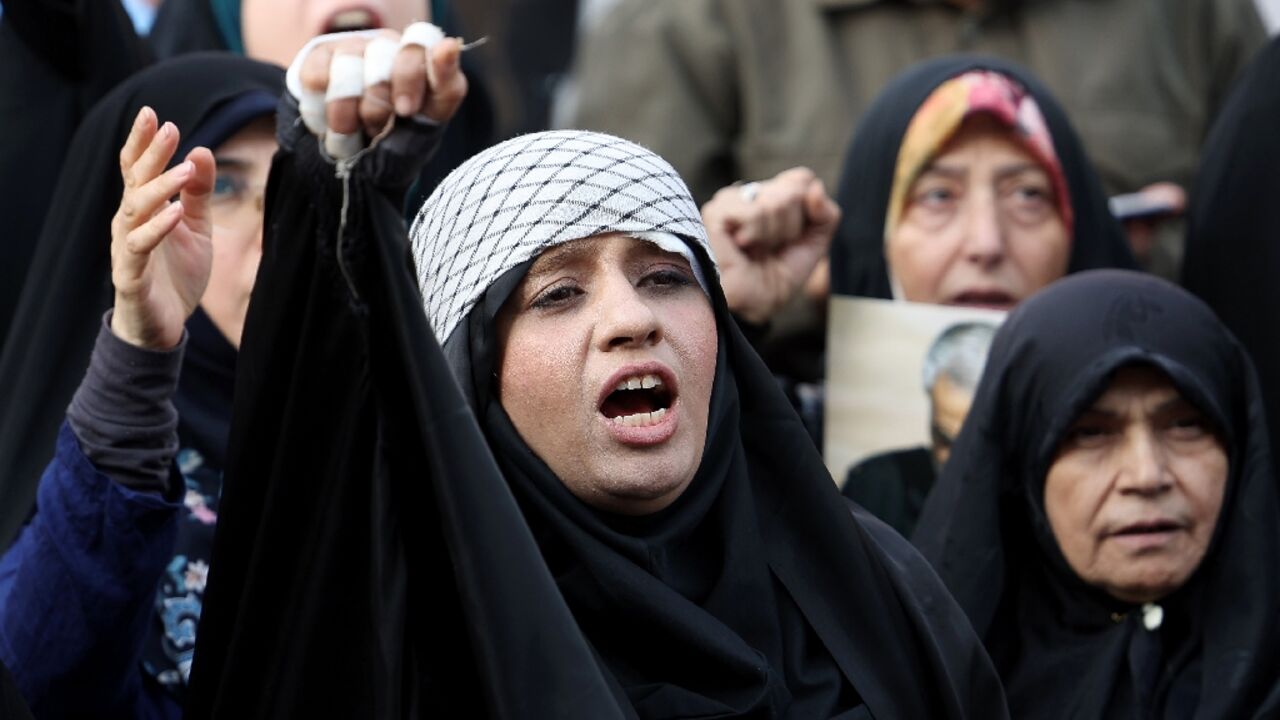 Iranians shout slogans during an anti-Israel rally in Tehran on October 8 Iranians shout slogans during an anti-Israel rally in Tehran on October 8