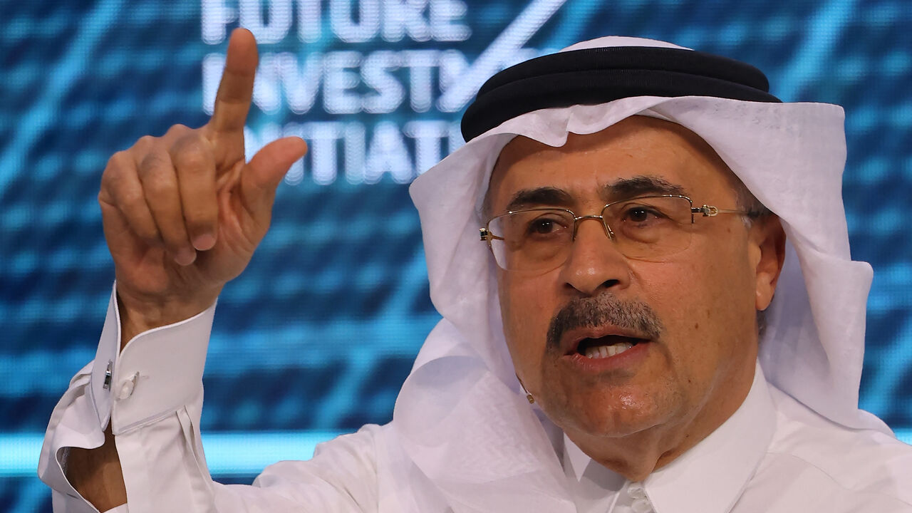 Aramco chief executive Amin Nasser speaks during the annual Future Investment Initiative (FII) conference in Riyadh on Oct. 29, 2024. 