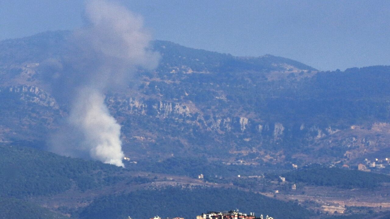 Smoke billows from the site of an Israeli air strike that targeted the southern Lebanese village of Jbaa Smoke billows from the site of an Israeli air strike that targeted the southern Lebanese village of Jbaa