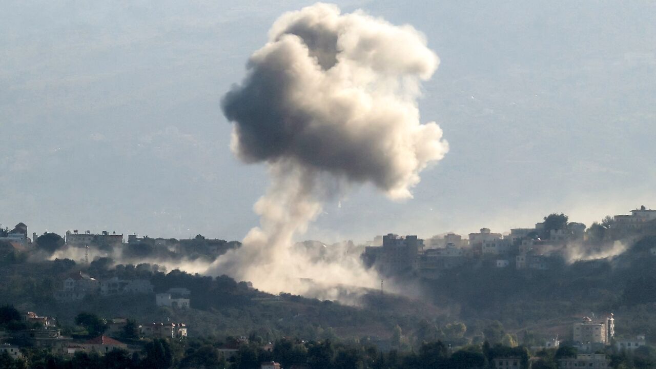 An Israeli air strike on the southern Lebanese village of Khiam