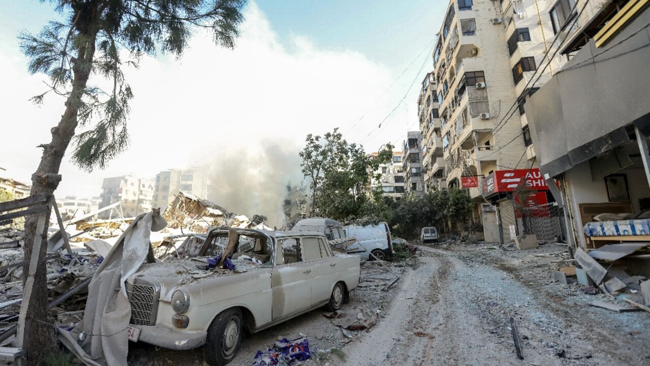 The streets of southern Beirut were deserted following bombing by Israel targeting Hezbollah The streets of southern Beirut were deserted following bombing by Israel targeting Hezbollah