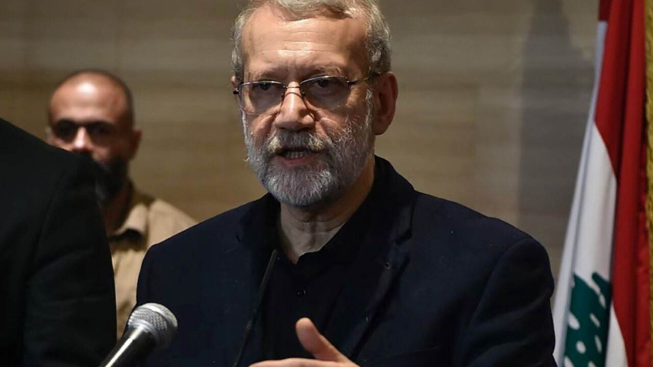 Ali Larijani speaks to reporters after meeting Lebanon's parliament speaker in Beirut Ali Larijani speaks to reporters after meeting Lebanon's parliament speaker in Beirut
