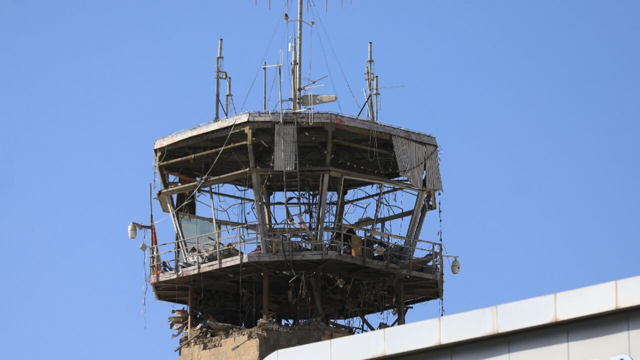 A Huthi official said airport operations resumed despite damage including to the control tower at Sanaa International Airport in the rebel-held Yemeni capital