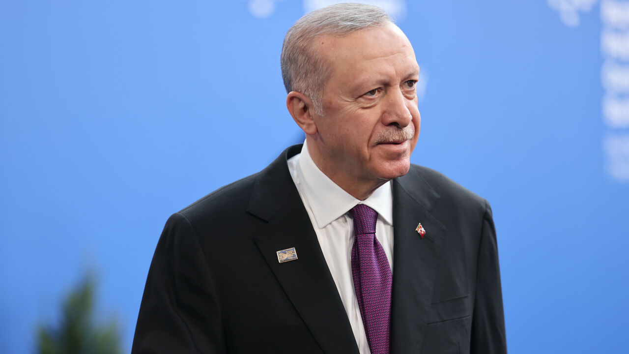 President of Turkey Recep Tayyip Erdogan arrives for the European Political Community summit at Puskas Arena on Nov. 7, 2024 in Budapest, Hungary.