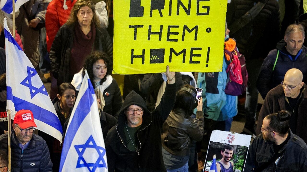 Supporters of the hostages have held regular mass protests in Israel throughout the Gaza war.