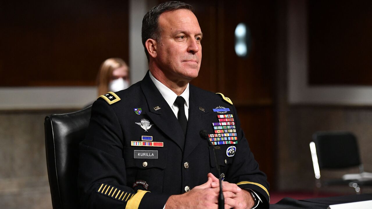 US Army Gen. Erik Kurilla arrives to testify before the Senate Armed Services Committee on his nomination to the next commander of the US Central Command, on Capitol Hill, in Washington, DC, Feb. 8, 2022. 