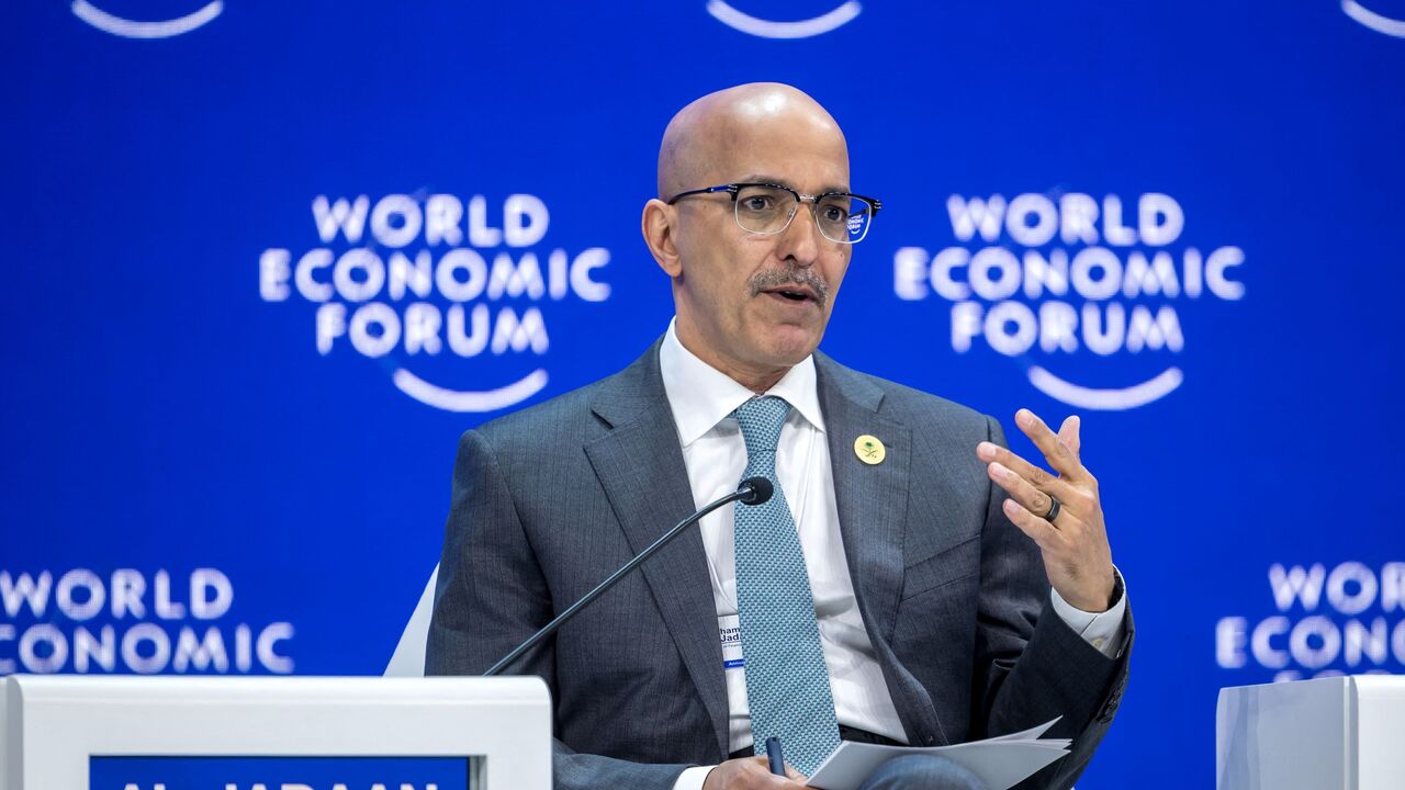 Saudi Finance Minister Mohammed al-Jadaan attends a session on the closing day of the World Economic Forum (WEF) annual meeting in Davos, on Jan. 19, 2024.