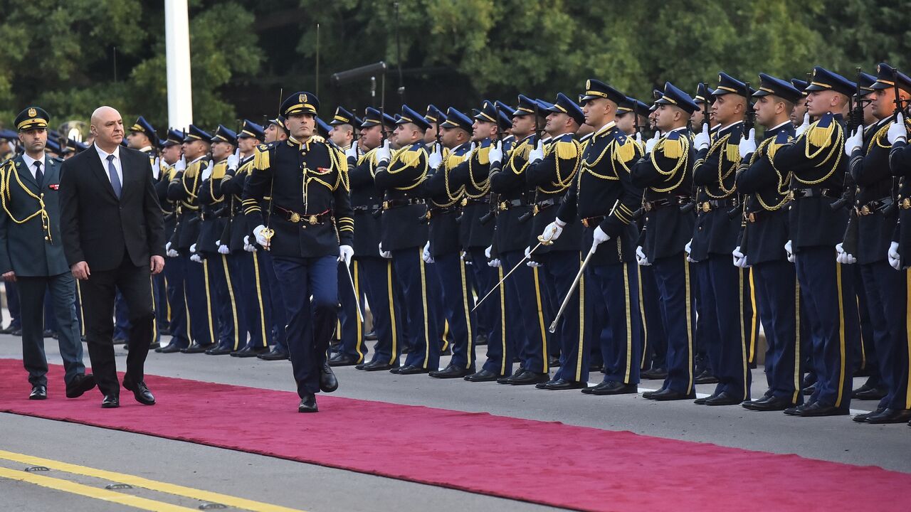 Newly elected Lebanese president Joseph Aoun reviews an honor guard upon his arrival at the presidential palace in Baabda, east of Beirut, on Jan. 9, 2025.