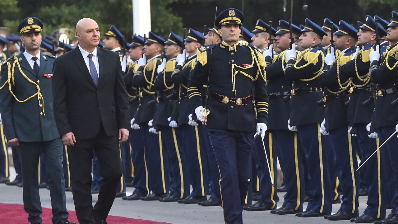 Newly elected Lebanese president Joseph Aoun reviews an honor guard upon his arrival at the presidential palace in Baabda, east of Beirut, on Jan. 9, 2025.