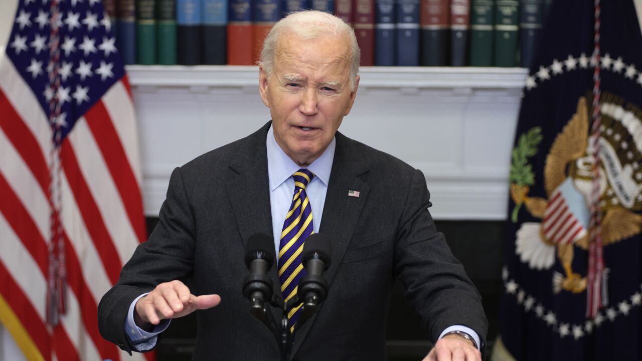 President Joe Biden speaks during an event at the Roosevelt Room of the White House on Jan. 10, 2025 in Washington, DC. 