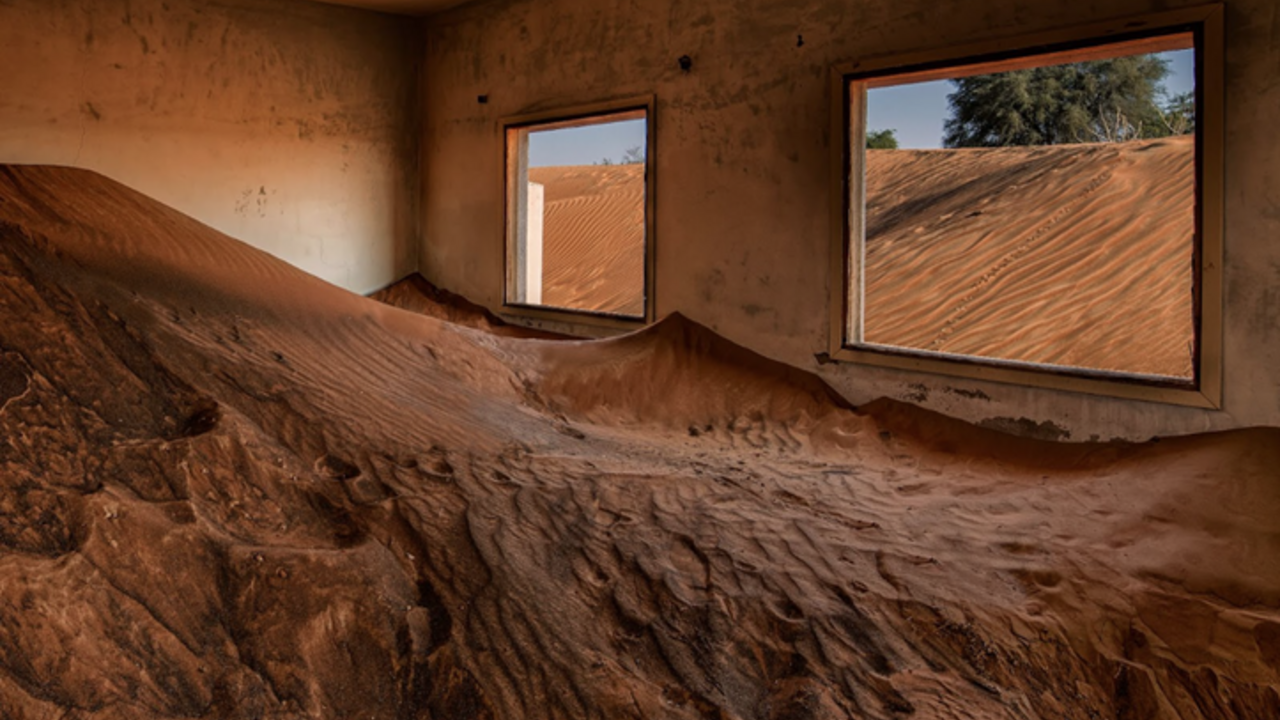 View of the buried village of Al Madam in the desert, a site of the Sharjah Biennial (SB 16). (Courtesy of the Sharjah Art Foundation)