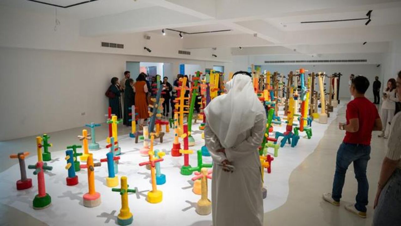 A view of the exhibition “Between Sunrise and Sunset: Mohamed Ahmed Ibrahim,” at the Maraya Art Center.