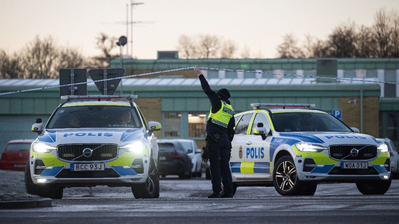 The adult education centre in Orebro has been cordoned off since Tuesday's shootings The adult education centre in Orebro has been cordoned off since Tuesday's shootings