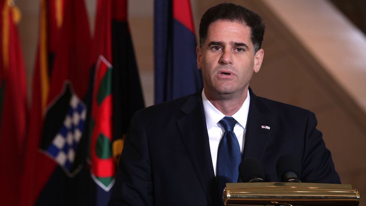 Ambassador of Israel to the US Ron Dermer speaks during the annual "Days of Remembrance" event at the Emancipation Hall of US Capitol April 29, 2019, in Washington, DC.