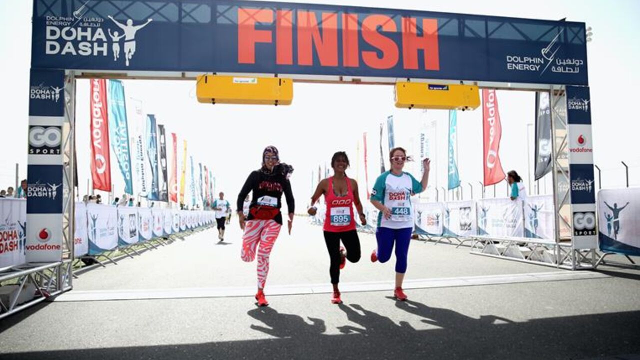 Competitors in action during the Dolphin Energy Doha Dash at Losail Circuit on Qatar National Sports Day, Feb. 10, 2015 in Doha, Qatar. (Photo by Warren Little/Getty Images)