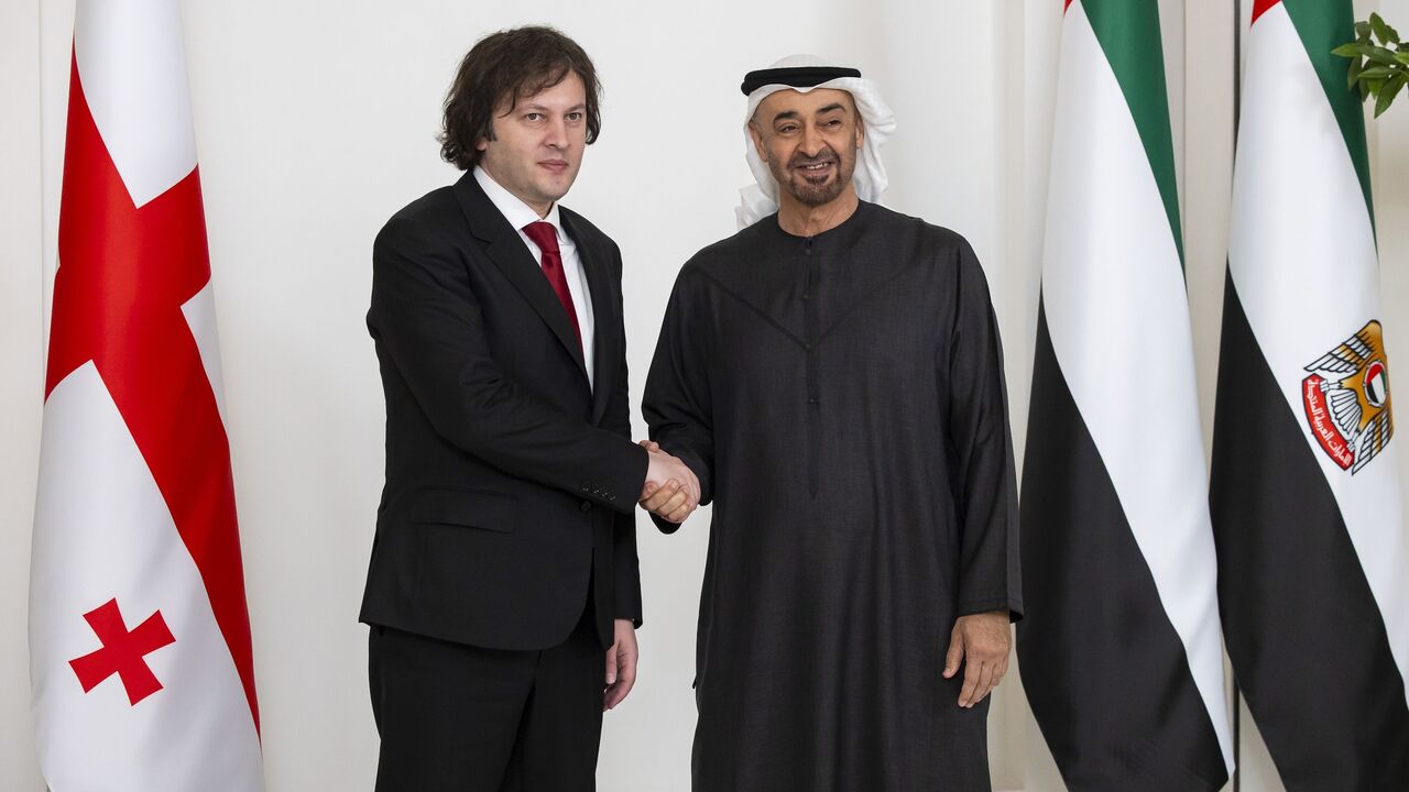 UAE President Sheikh Mohamed bin Zayed receives Irakli Kobakhidze, the prime minister of Georgia, in Abu Dhabi, on Jan. 25, 2025. 