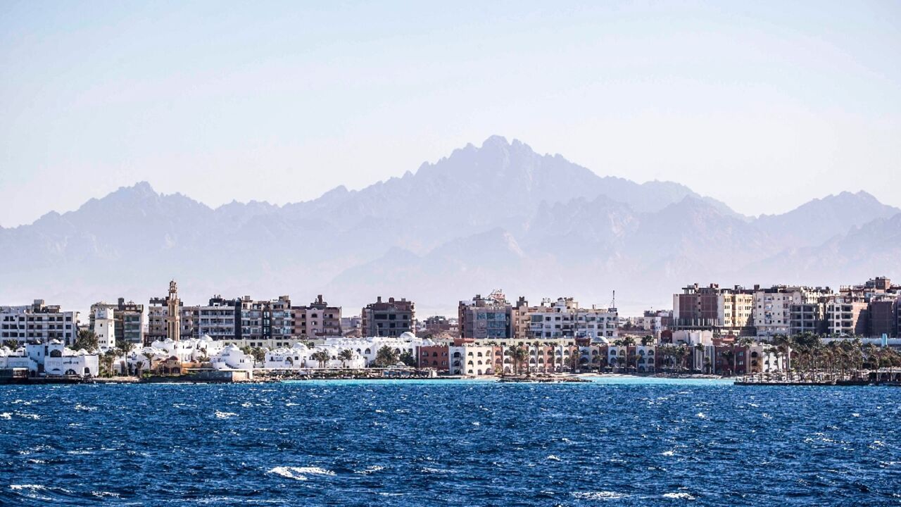 A file picture of Hurghada, on the Red Sea, the popular tourist hub near where the submarine sank A file picture of Hurghada, on the Red Sea, the popular tourist hub near where the submarine sank